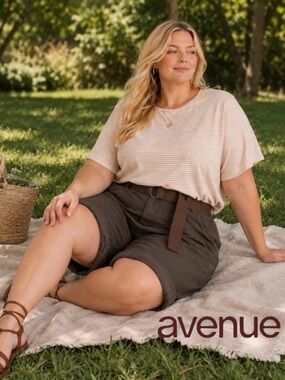 30W Cocoa Brown Chino Bermuda Shorts from Avenue
